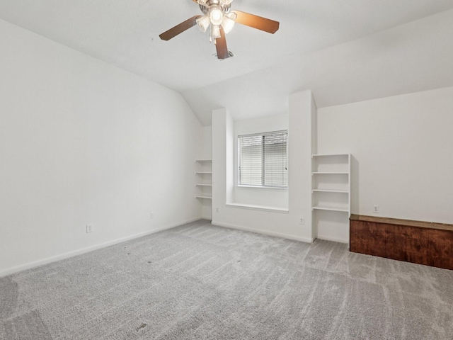 421 White Oak Pointe, League City, TX 77573 - additional living space featuring light carpet, lofted ceiling, and a ceiling fan