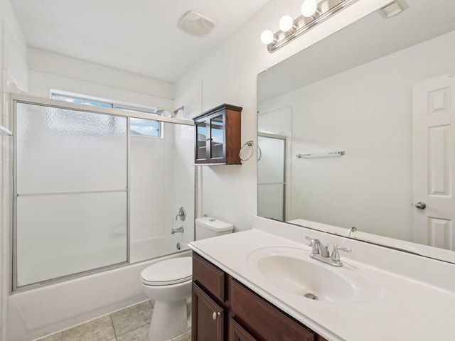 421 White Oak Pointe, League City, TX 77573 - bathroom with vanity, enclosed tub / shower combo, and tile patterned flooring