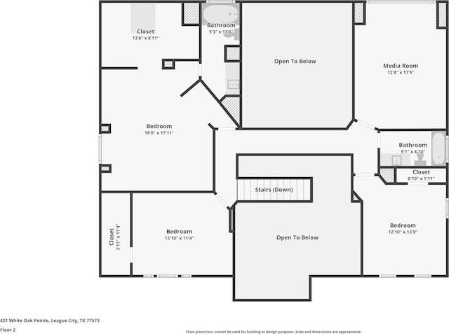421 White Oak Pointe, League City, TX 77573 - view of floor plan / room layout