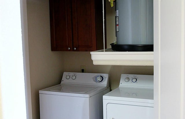 1711 Old Spanish Trl Unit 343, Houston, TX 77054 - washroom with washing machine and clothes dryer, cabinet space, and water heater