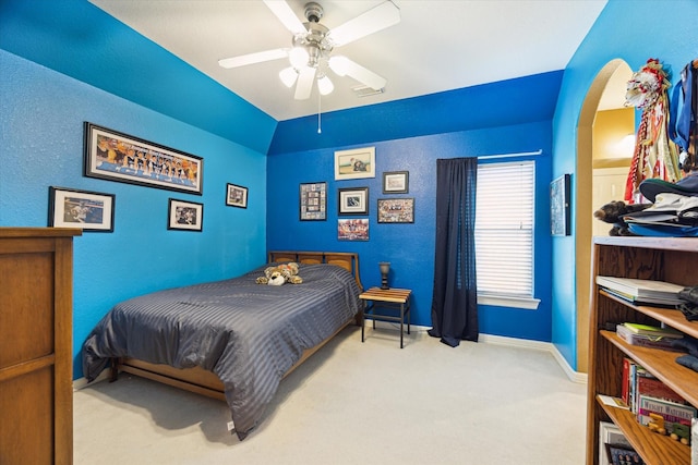 15410 Stable Star Cir, Cypress, TX 77429 - carpeted bedroom featuring a ceiling fan and lofted ceiling