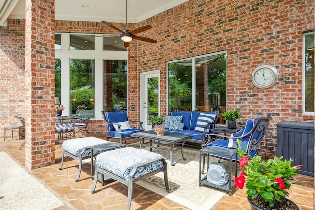 15410 Stable Star Cir, Cypress, TX 77429 - view of patio with a ceiling fan and an outdoor living space