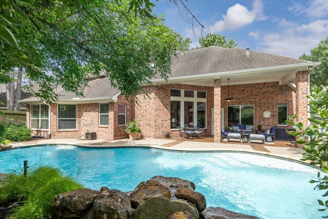 15410 Stable Star Cir, Cypress, TX 77429 - outdoor pool with a patio and outdoor lounge area