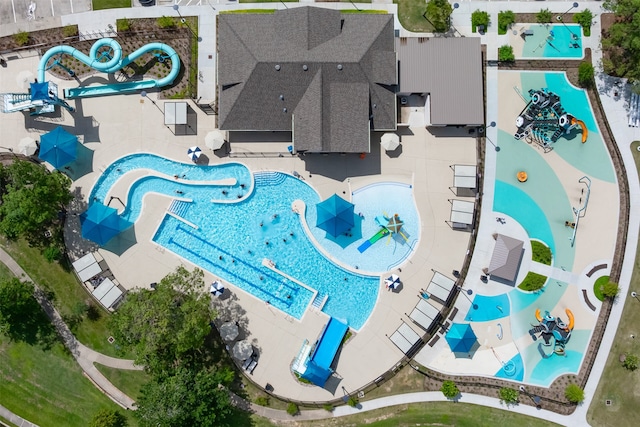 4311 Walden Terrace Ln, Humble, TX 77396 - drone / aerial view of a pool area