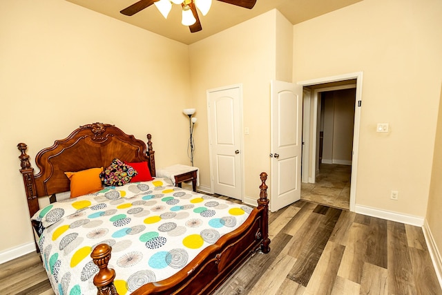 4015 Teramo Ln, Katy, TX 77493 - bedroom with wood finished floors and ceiling fan