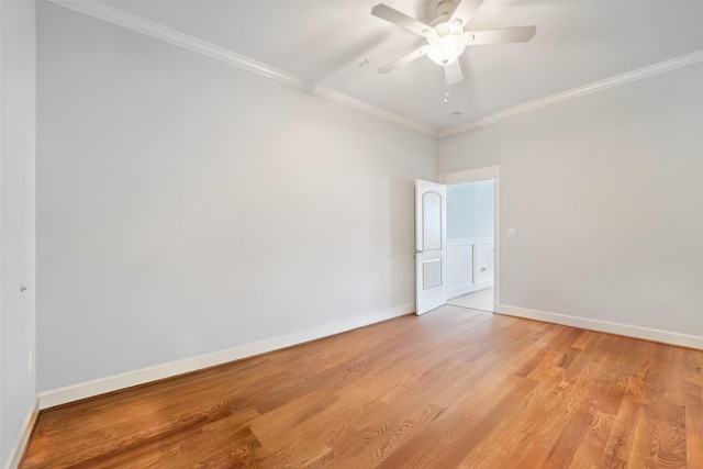 2802 Morrison St Unit 203, Houston, TX 77009 - spare room featuring light wood-style flooring, a ceiling fan, and ornamental molding