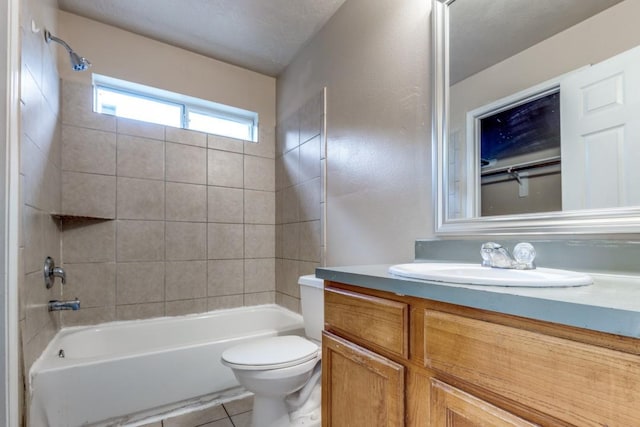 8126 Jutland Rd, Houston, TX 77033 - bathroom with vanity,  shower combination, and tile patterned flooring