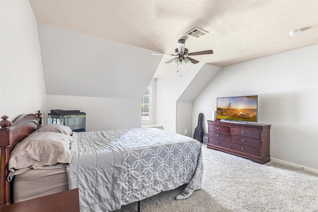1018 N Commons View Dr, Houston, TX 77336 - bedroom with carpet, a ceiling fan, and lofted ceiling