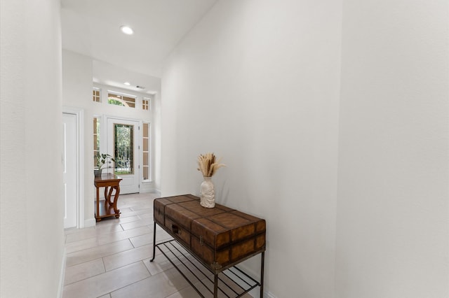 532 Carrell St, Tomball, TX 77375 - hallway with light tile patterned floors and recessed lighting
