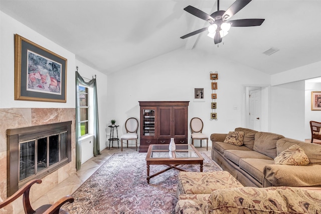 16622 Ben Nevis Dr, Houston, TX 77084 - living area featuring a ceiling fan and a high end fireplace