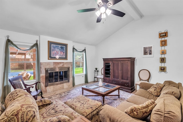 16622 Ben Nevis Dr, Houston, TX 77084 - living room with a ceiling fan and a fireplace