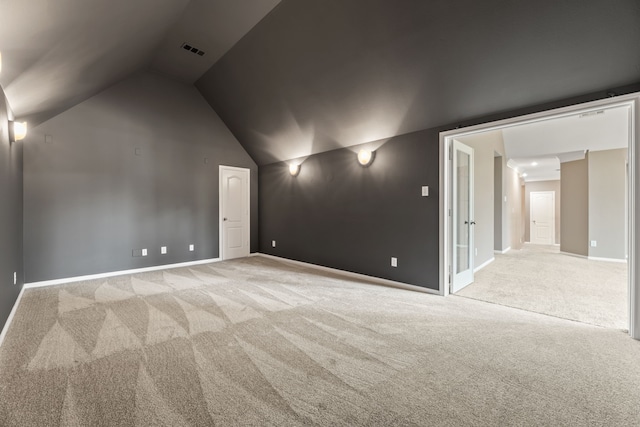 13506 Key Ridge Ln, Cypress, TX 77429 - unfurnished room with light carpet and lofted ceiling
