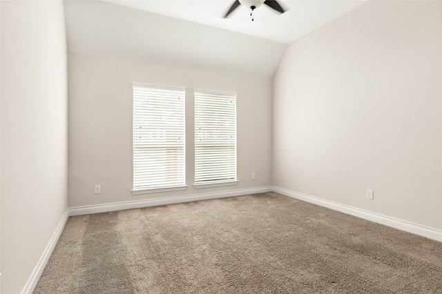 19002 Dublin Bay Blvd, Tomball, TX 77377 - spare room featuring ceiling fan, carpet floors, and lofted ceiling