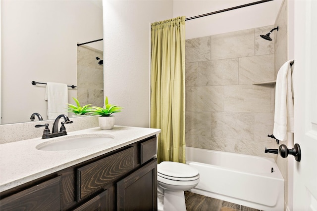 19002 Dublin Bay Blvd, Tomball, TX 77377 - full bath with vanity, shower / tub combo with curtain, and wood finished floors