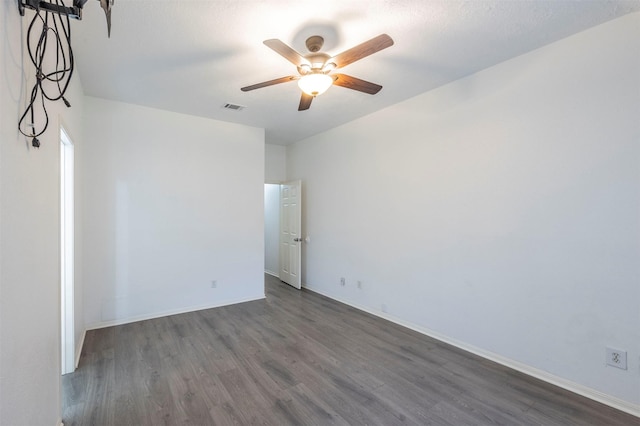 8526 Greenleaf Lake Dr, Houston, TX 77095 - empty room with dark wood-style floors and ceiling fan