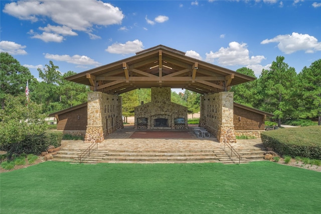 59 Pleasant Point Pl, Spring, TX 77389 - view of property's community with a yard, a gazebo, and a patio