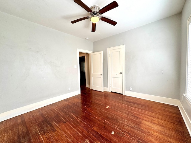 2616 Beauchamp St, Houston, TX 77009 - unfurnished bedroom featuring wood finished floors and ceiling fan