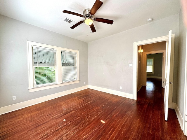2616 Beauchamp St, Houston, TX 77009 - unfurnished room with a smoke detector, hardwood / wood-style floors, and ceiling fan