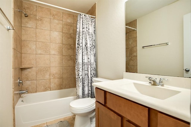 511 Moore St, Richwood, TX 77531 - full bath featuring vanity, shower / tub combo with curtain, and tile patterned floors