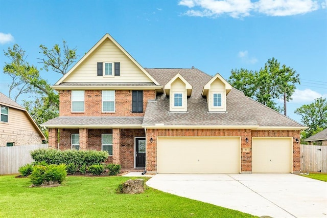 511 Moore St, Richwood, TX 77531 - view of front of property featuring driveway, an attached garage, a shingled roof, and brick siding