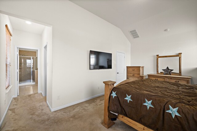 22526 Belmont Cove Ln, Katy, TX 77449 - bedroom with light carpet and vaulted ceiling