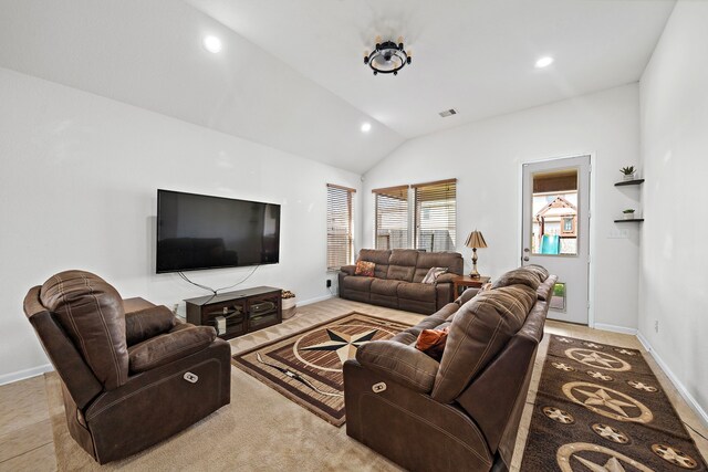 22526 Belmont Cove Ln, Katy, TX 77449 - living area featuring vaulted ceiling and recessed lighting