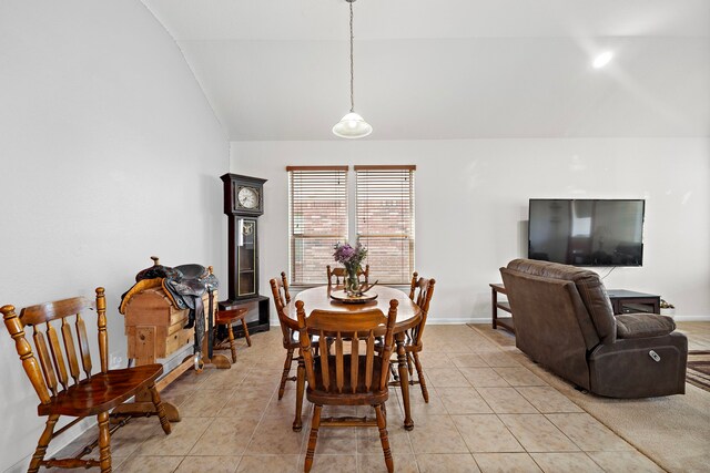22526 Belmont Cove Ln, Katy, TX 77449 - dining room with lofted ceiling and light tile patterned floors