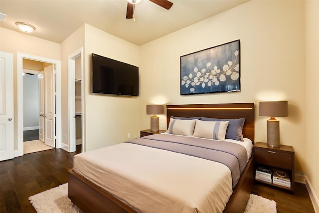 10306 Terra St, Iowa Colony, TX 77583 - bedroom featuring wood finished floors and ceiling fan