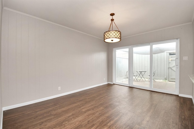 6307 Briar Rose Dr Unit 120, Houston, TX 77057 - spare room with dark wood finished floors, ornamental molding, and wooden walls