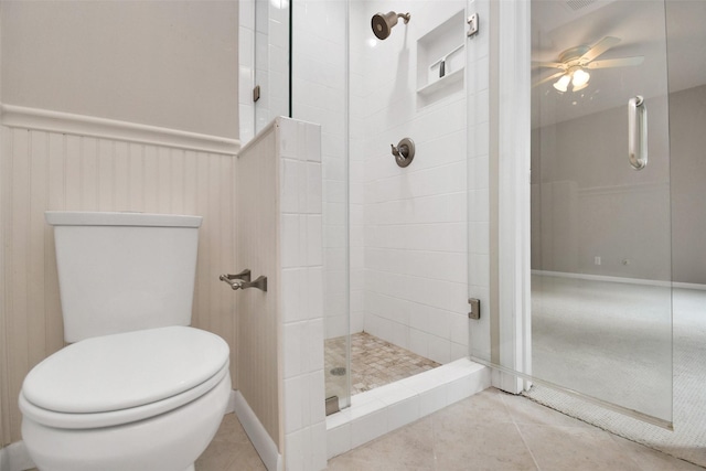 6307 Briar Rose Dr Unit 120, Houston, TX 77057 - full bath featuring a stall shower, a ceiling fan, and tile patterned flooring