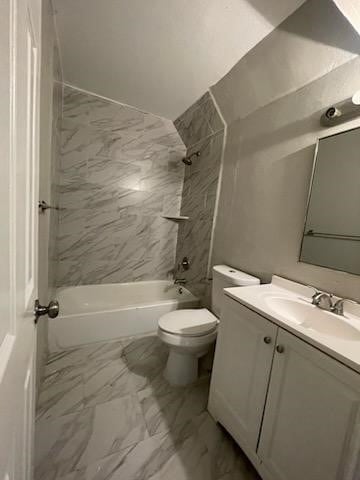 1114 E Pecan St, Angleton, TX 77515 - full bath featuring vanity, shower / tub combination, and marble finish floors