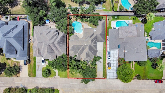 16015 Conners Ace Dr, Spring, TX 77379 - aerial perspective of suburban area featuring a pool area