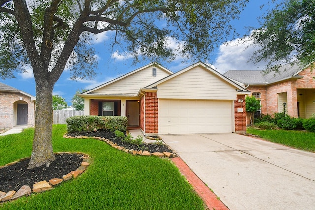19826 Seagler Glen Ln, Katy, TX 77449 - ranch-style house featuring brick siding, concrete driveway, and an attached garage