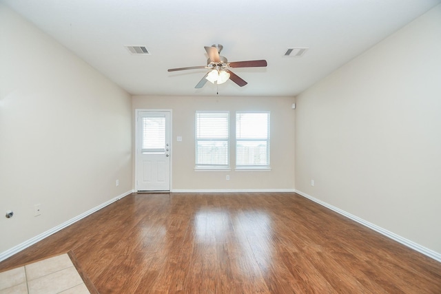 19826 Seagler Glen Ln, Katy, TX 77449 - spare room featuring a ceiling fan and wood finished floors