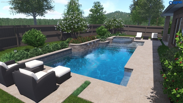119 Reese Run St, Montgomery, TX 77316 - view of pool with a fenced backyard and a pool with connected hot tub