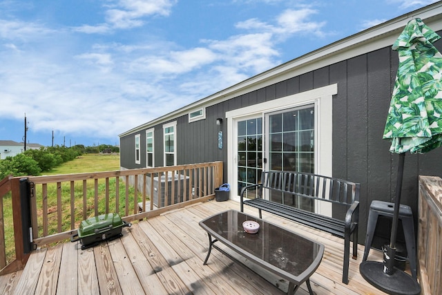 1309 24th St, Dickinson, TX 77539 - wooden deck with area for grilling