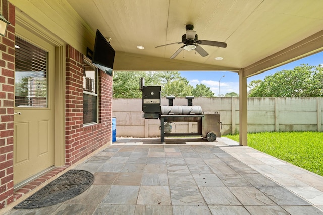 16210 Bloom Meadow Trl, Cypress, TX 77433 - view of patio with ceiling fan
