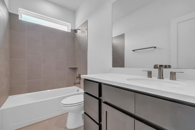 15643 Thirsty Horse Trl, Cypress, TX 77433 - full bath with vanity, shower / washtub combination, and tile patterned floors