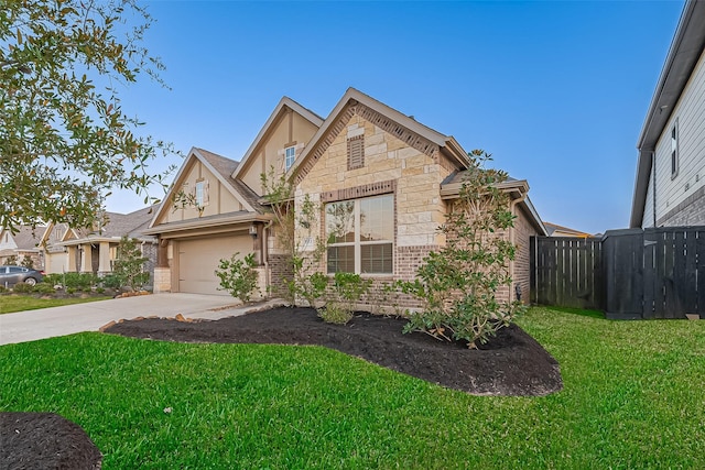 1111 Teamriddle Way, Richmond, TX 77406 - view of front facade featuring concrete driveway, stone siding, stucco siding, brick siding, and a garage