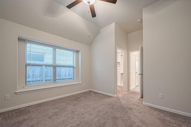 1111 Teamriddle Way, Richmond, TX 77406 - carpeted spare room featuring vaulted ceiling and a ceiling fan
