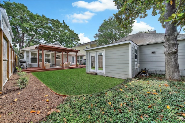 604 E 10th 1/2 St, Houston, TX 77008 - back of property with a gazebo, a wooden deck, and french doors