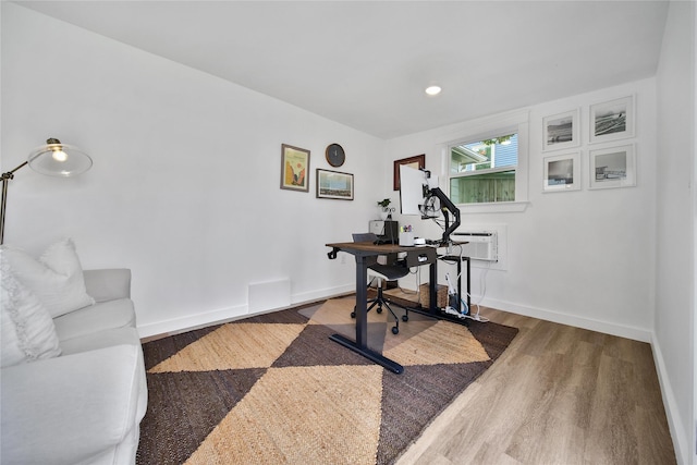 604 E 10th 1/2 St, Houston, TX 77008 - office area featuring wood finished floors and recessed lighting