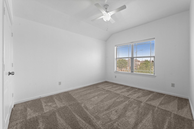 22303 Mosshall Ct, Tomball, TX 77375 - carpeted empty room featuring ceiling fan and lofted ceiling