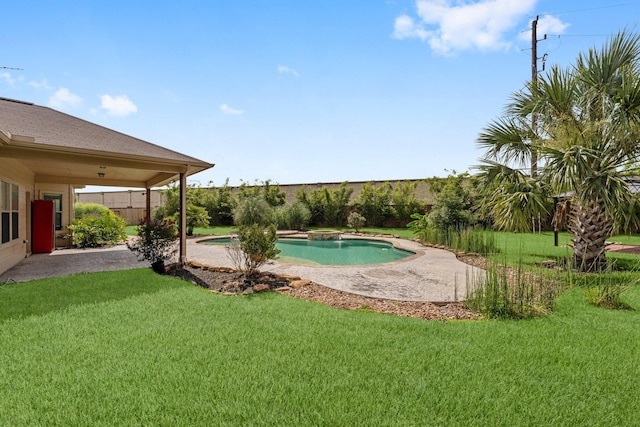 22303 Mosshall Ct, Tomball, TX 77375 - view of swimming pool featuring a yard and a patio area