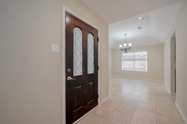 21319 Park Mill Dr, Katy, TX 77450 - entryway featuring a chandelier and light tile patterned floors