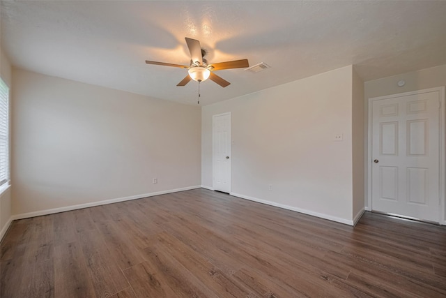 21319 Park Mill Dr, Katy, TX 77450 - unfurnished room featuring ceiling fan and dark wood-style floors