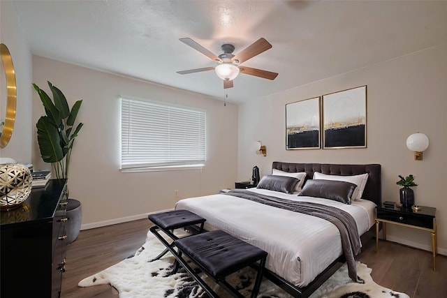 21319 Park Mill Dr, Katy, TX 77450 - bedroom featuring wood finished floors and a ceiling fan