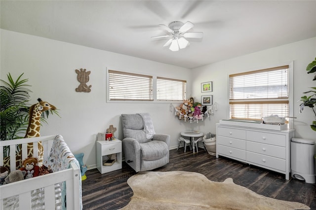 1522 Glen Oaks St, Houston, TX 77008 - bedroom featuring dark wood-type flooring and ceiling fan