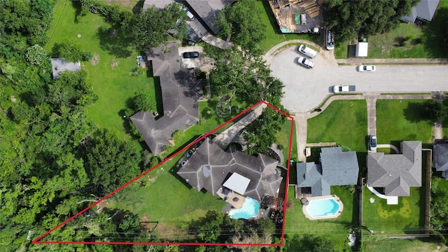 1522 Glen Oaks St, Houston, TX 77008 - aerial view of residential area featuring property boundaries highlighted