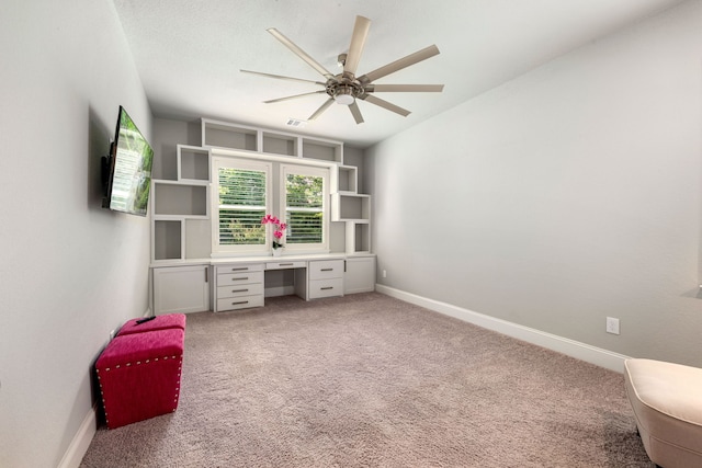 27688 Vivace Dr, Spring, TX 77386 - unfurnished office with ceiling fan and light colored carpet